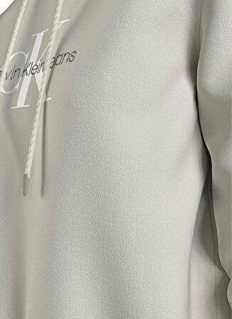 Calvin Klein Jeans Kapüşon Yaka Baskılı Beyaz Kadın Sweatshırt J20J221335YBI