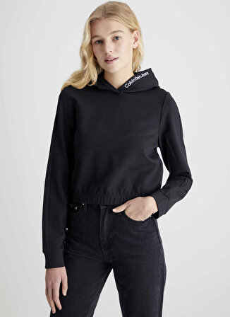 Calvin Klein Jeans Kapüşon Yaka Siyah Kadın Sweatshırt J20J222200BEH