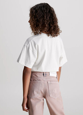 Calvin Klein Baskılı Beyaz Kız Çocuk T-Shirt IG0IG02194YBI
