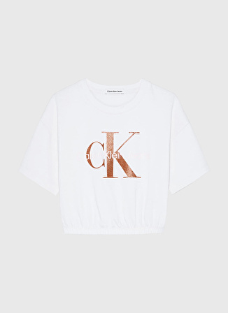 Calvin Klein Baskılı Beyaz Kız Çocuk T-Shirt IG0IG02194YBI