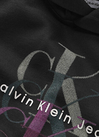 Calvin Klein Siyah Kız Çocuk Kapüşonlu Uzun Kollu Baskılı Sweatshirt IG0IG02211BEH