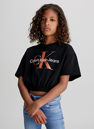 Calvin Klein Baskılı Siyah Kız Çocuk T-Shirt IG0IG02194BEH