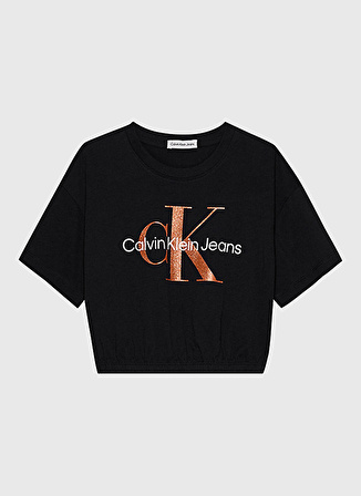 Calvin Klein Baskılı Siyah Kız Çocuk T-Shirt IG0IG02194BEH