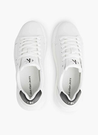 Calvin Klein Beyaz - Siyah Kadın Deri Sneaker YW0YW008230LB