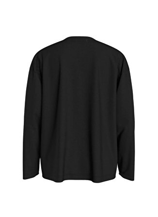 Calvin Klein Siyah Erkek T-Shirt INST. LOGO RELAXED LS T-SHIRT
