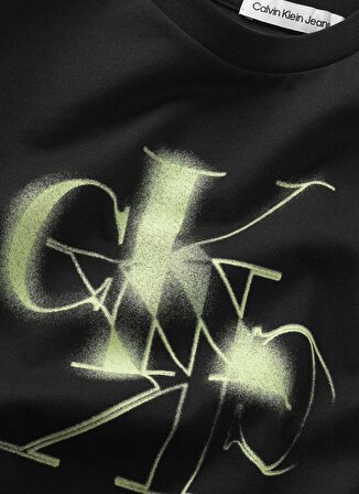 Calvin Klein Siyah Erkek T-Shirt SPRAY CK MONOGRAM SS T-SHIRT