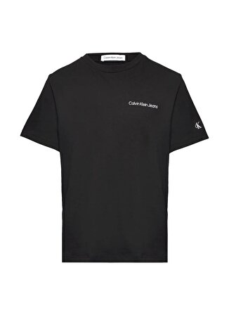 Calvin Klein Baskılı Siyah Erkek Çocuk T-Shirt CHEST INST. LOGO SS T-SHIRT