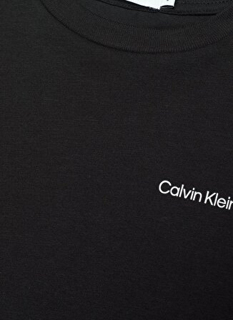 Calvin Klein Baskılı Siyah Erkek Çocuk T-Shirt CHEST INST. LOGO SS T-SHIRT