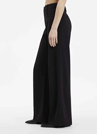 Calvin Klein Yüksek Bel Normal Siyah Kadın Pantolon STRUCTURE TWILL WIDE LEG PANT