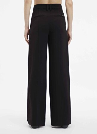 Calvin Klein Yüksek Bel Normal Siyah Kadın Pantolon STRUCTURE TWILL WIDE LEG PANT