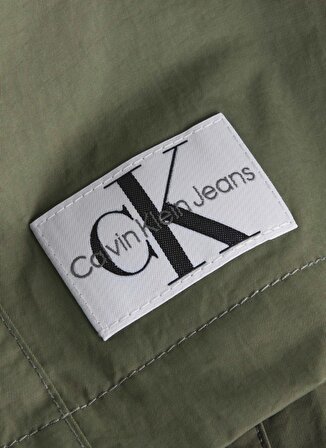 Calvin Klein Jeans Gömlek Yaka Düz Yeşil Kısa Kadın Elbise J20J222533LDY