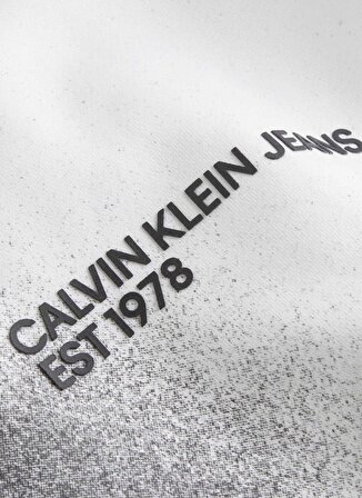 Calvin Klein Jeans Kapüşon Yaka Beyaz Erkek Sweatshırt J30J3249770K9