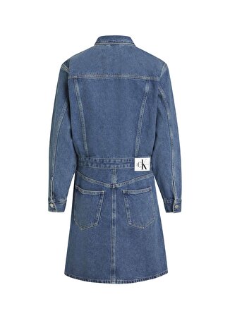 Calvin Klein Jeans Denim Elbise, S, Mavi