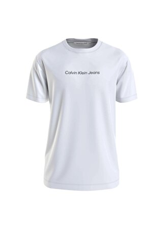 Calvin Klein Jeans Düz Beyaz Erkek T-Shirt J30J324646YAF