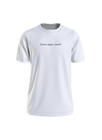 Calvin Klein Jeans Düz Beyaz Erkek T-Shirt J30J324646YAF