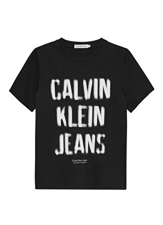 Calvin Klein Baskılı Siyah Erkek T-Shirt PIXEL LOGO RELAXED SS T-SHIRT