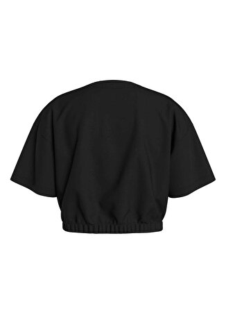 Calvin Klein Baskılı Siyah Kız Çocuk T-Shirt CRYSTAL MONOGRAM T-SHIRT