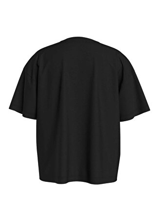 Calvin Klein Baskılı Siyah Kız Çocuk T-Shirt METALLIC CKJ BOXY T-SHIRT