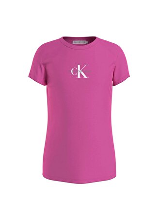 Calvin Klein Pembe Kız Çocuk T-Shirt MICRO MONOGRAM TOP