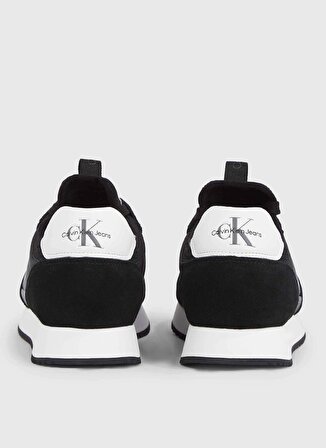 Calvin Klein Siyah - Beyaz Erkek Süet Sneaker RUNNER SOCK LACEUP NY-LTH