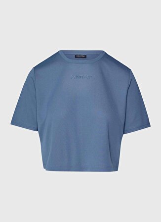 Calvin Klein Mavi Kadın Bisiklet Yaka T-Shirt 00GWS4K2045BX-WO - SS