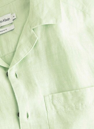 Calvin Klein Slim Fit Düğmeli Yaka Yeşil Erkek Gömlek K10K109521LJ4