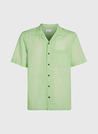 Calvin Klein Slim Fit Düğmeli Yaka Yeşil Erkek Gömlek K10K109521LJ4
