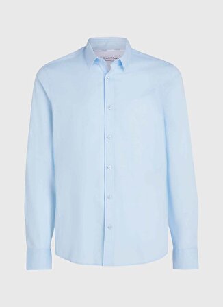 Calvin Klein Slim Fit Düğmeli Yaka Mavi Erkek Gömlek K10K110856C1R