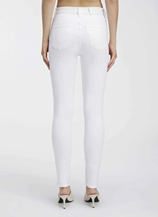 Calvin Klein Yüksek Bel Skinny Paça Normal Beyaz Kadın Denim Pantolon HIGH RISE SKINNY INFINITE WHITE