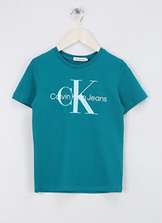 Calvin Klein Baskılı Yeşil Erkek T-Shirt CK MONOGRAM SS T-SHIRT