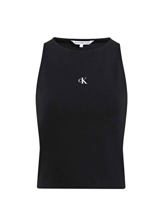 Calvin Klein Jeans Yuvarlak Yaka Düz Siyah Kadın Atlet J20J223107BEH