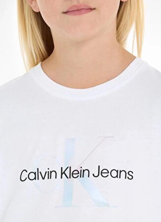 Calvin Klein Baskılı Beyaz Erkek Çocuk T-Shirt SERENITY MONOGRAM SS T-SHIRT