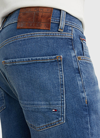 Tommy Hilfiger Normal Bel Normal Paça Slim Fit Mavi Erkek Denim Pantolon MW0MW156031BB