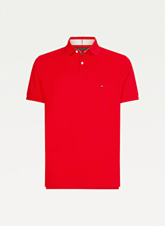 Tommy Hilfiger Polo Yaka Düz Kırmızı Erkek T-Shirt