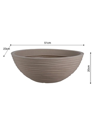 Sylt Plastik Saksı Kum Rengi Oval G 51cm D 23cm Y 20cm