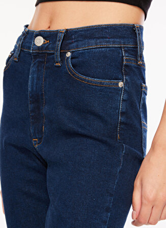 Tommy Jeans Normal Bel Dar Paça Normal Lacivert Kadın Denim Pantolon DW0DW160071
