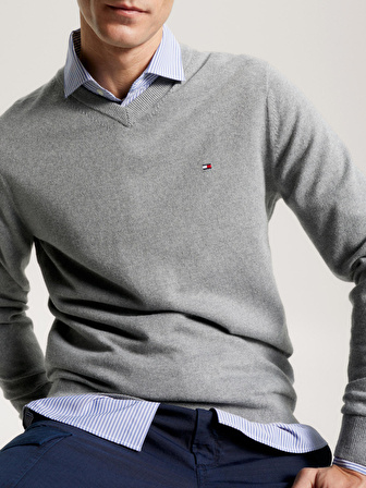 Tommy Hilfiger Cotton Cashmere Erkek Sweater Kazak