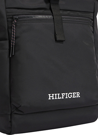 Tommy Hilfiger Siyah Erkek Sırt Çantası TH MONOTYPE ROLLTOP BACKPACK