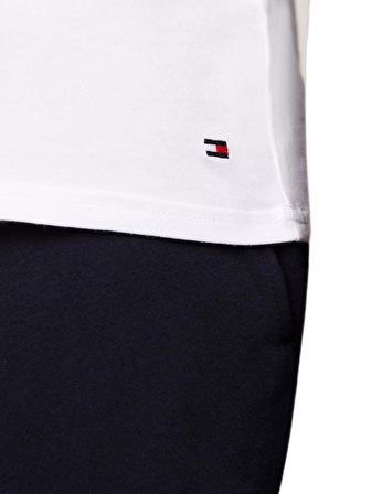 Tommy Hilfiger Erkek 3'lü Bisiklet Yaka Beyaz T-Shirt