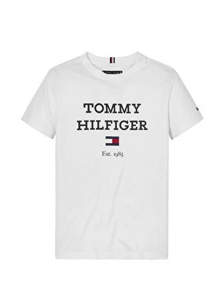 Tommy Hilfiger Baskılı Beyaz Erkek T-Shirt TH LOGO TEE S/S