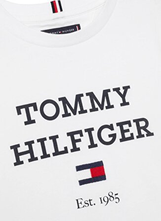Tommy Hilfiger Baskılı Beyaz Erkek T-Shirt TH LOGO TEE S/S