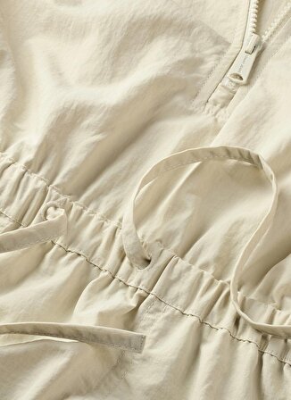 Tommy Jeans Gömlek Yaka Düz Bej Kısa Kadın Elbise TJW SS TECH SHIRT DRESS