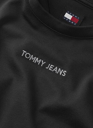 Tommy Jeans Bisiklet Yaka Düz Siyah Uzun Kadın Elbise TJW SMALL CLASSIC MIDI BDYCN EXT