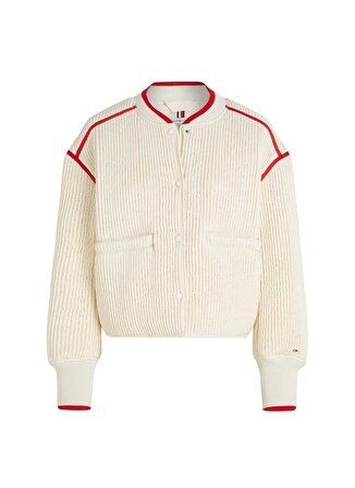 Tommy Hilfiger Normal Bej Kadın Ceket LINE QUILTED PADDED BOMBER