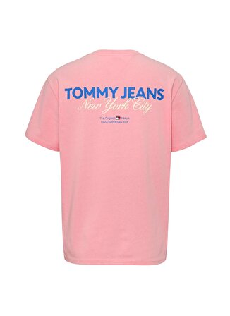 Tommy Jeans Düz Pembe Erkek T-Shirt DM0DM18286THA