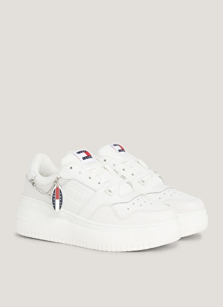 Tommy Hilfiger Ekru Kadın Deri Sneaker EN0EN02421YBL