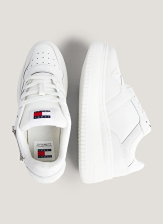 Tommy Hilfiger Ekru Kadın Deri Sneaker EN0EN02421YBL