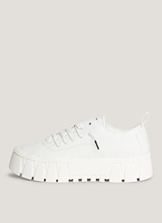 Tommy Hilfiger Ekru Kadın Deri Sneaker EN0EN02419YBL