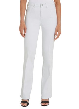 Tommy Hilfiger  BOOTCUT RW WHITE Yüksek Bel Düz Paça Normal Beyaz Kadın Denim Pantolon