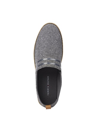 Tommy Hilfiger Gri Erkek Keten Espadril HILFIGER ESPADRILLE C CHAMBRAY